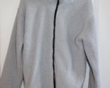Victoria&#39;s Secret Pink Zip Front Gray Teddy Sherpa Jacket Size Medium - £23.36 GBP