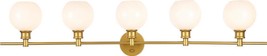 Wall Lamp Sconce COLLIER 5-Light Frosted White Brass Wire Iron Glass Medium E26 - £486.92 GBP