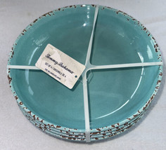 Tommy Bahama Rustic Crackle Melamine 9&quot; Dinner Salad Pasta Bowls Turquoi... - $36.99