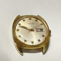 Vintage Jubilee Watch Day Date 35mm Parts / Repair Runs Slow - $53.44