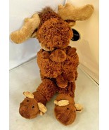 2013 Animal Adventures Moose &amp; Baby Moosey Slippers Plush 14&quot; w/ Tags SO... - £19.53 GBP