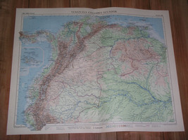 1957 Vintage Map Of Colombia Venezuela Ecuador Panama / Scale 1:5,000,000 - £20.02 GBP