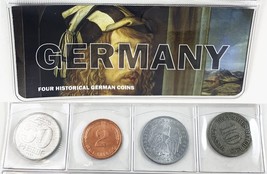 Germany, 4 Historical German Coins in Album with COA - $23.51