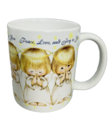 Hallmark Coffee Mug Peace Love and Joy to You Three Praying Angels Crook... - £14.85 GBP
