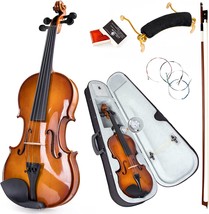 Full-Size 4/4 Violin Set Made Of Solid Wood By Kmise For Adults Learning To - $93.97