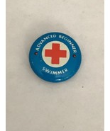 Vintage Red Cross Swimmer Lapel Button Pin Advanced Beginner Swimmer - €4,37 EUR