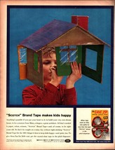 1961 Scotch Brand Tape: Makes Kids Happy Vintage Print Ad nostalgic c3 - £19.27 GBP