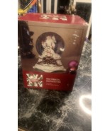 Holiday Home Accents Santa Snow Globe White Ceramic Base Plays Joy to th... - $17.82