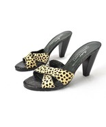 Donald J Pliner Couture Animal Print Open Toe Slip on Heels Sandals  - £31.60 GBP