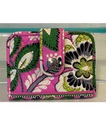 Multicolor Pink /Green Flowers Vera Bradley Bifold Wallet With Metallic ... - €9,37 EUR
