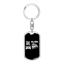 My Wife Your Wife Stainless Steel or 18k Gold Premium Swivel Dog Tag Keychain - £30.42 GBP+