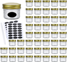 Glass Jars With Regular Lids Mini Wide Mouth 4oz 40 Pack NEW - £30.48 GBP