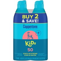 Coppertone Kids Sunscreen Spray SPF 50 Water Resistant 5.5 oz EXP 03/25 (2 pack) - £11.72 GBP