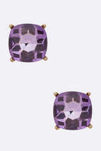 Crystal Cushion Cut Stud Earrings - $6.99