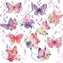 30 Pieces Butterfly Party Decorations Butterfly Hanging Decorations Wate... - £15.95 GBP
