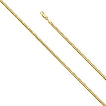 Genuine 14k Yellow Gold 2.6mm Miami Cuban Chain Necklace 20&quot; 22&quot; 24&quot; - £888.98 GBP+