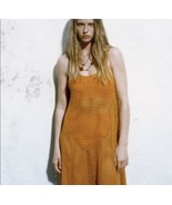 Zara Mustard Midi Perforation Dress /Holiday Beach Bikini /Hollow Out Co... - £44.04 GBP