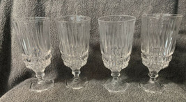 Elegant Vintage Cut Crystal Wine Glasses Beveled Water Goblet Hexagon Sh... - $34.99