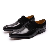 Elegant Men&#39;s Dress Shoes Medallion Oxford  Shoes Leather Black Brown Wedding Pa - £104.14 GBP