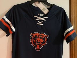 Fanatics Branded Womens Chicago Bears Lace-Up T-Shirt Color Navy Size S - $29.70