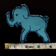 Patch Elephant Blue Turquoise Embroidered Sew On Vintage 3&quot;x 3.75&quot; New O... - $3.47