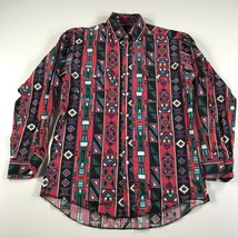 Vintage Wrangler Shirt Mens 15.5 33 X Long Tails Aztec Southwestern Button Down - £67.10 GBP