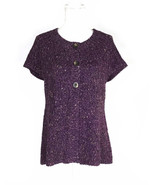 Charter Club Women&#39;s Short Sleeve Sweater Size M Chunky, Plum Purple Car... - $30.68