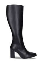 Bottes à talons hauts femme genou d&#39;allure élégante en cuir de pomme noi... - $4,470.96 MXN
