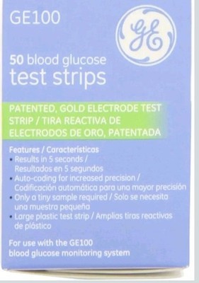 GE GE100 Blood Glucose Test Strips 50 Pieces NEW Item image 2