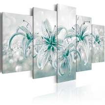 Tiptophomedecor Stretched Canvas Floral Art - Sapphire Lilies - Stretched &amp; Fram - £71.93 GBP+