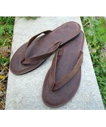 Men&#39;s Handmade Greek Leather Cushioned Flip Flop Sandals - £36.02 GBP