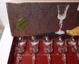 NOS Vintage Royal Crystal Rock Aurea  Golden Line Set Of 6 Goblets Wine ... - $98.01