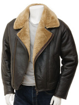 Men&#39;s Aviator RAF B3 Ginger Original Sheepskin Leather Bomber Flying Jacket - £115.09 GBP+