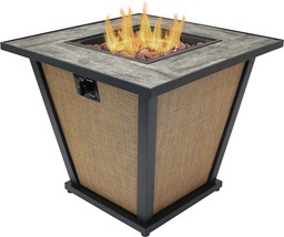 Sunnydaze Reykir Outdoor Fire Pit With Tile Tabletop And Rafa, 24 Inches... - $262.99
