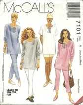 McCalls 7101 Misses Tunic Pants in Two LEngths and Shorts  -Cut Sizes Xsm - $4.00