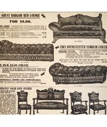 1900 Lounge Couch Furniture Advertisement Victorian Sears Roebuck 5.25 x... - $18.49