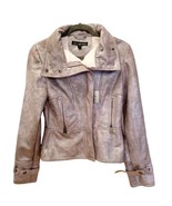 Via Spiga Metallic Faux Shearling Mob Wife Moto Jacket NWT XS - $127.12 CAD