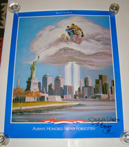 SIGNED VINT. 9/11/01 MEMORIAL POSTER “ALWAYS HONORED NEVER FORGOTTEN”- F... - $164.69 MXN