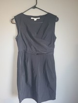 Diane Von Furstenberg DVF Black Neeta Crisp Poplin Sleeveless Dress Size 4 - £77.57 GBP