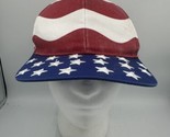 VTG Nissin USA American Flag Hat Stars Stripes Adjustable Strapback Cap 90s - £7.65 GBP