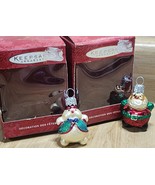 Hallmark Keepsake Ornament Hand Blown Glass Lil Roly Poly Santa &amp; Snowma... - £9.31 GBP
