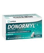 UPSA Donormyl Doxylamine 15mg Coated Tablets 10 Tablets - $24.99