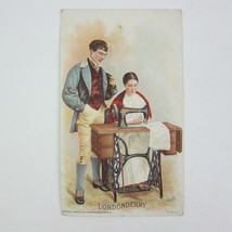 Victorian Trade Card Singer Sewing Machine Londonderry Ireland Antique 1894 - $14.99