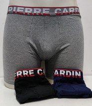 3 Men&#39;s Stretch Cotton Boxers With External Elastic Pierre Cardin PCM F207 - $23.92+