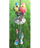 Red and Blue Scarlet Macaw Parrots Couple Resonant Relaxing Wind Chime P... - $49.19 CAD