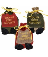 Funny Christmas Naughty Coal Santa Sack Bag Stocking Stuffer Gag Plastic... - $26.67 CAD