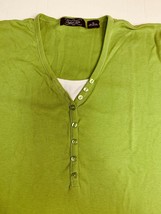 1X Crystal Kobe Short Sleeve Green Layered Look Shirt 8 Button Detail GUC - £14.80 GBP