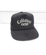 vtg Callaway Golf rope Hat strapback Black Adjustable made in USA leathe... - $1,096.58 MXN