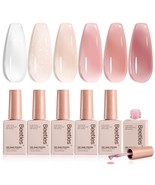 Beetles Jelly Gel Nail Polish Set 6 Colors Neutral Sheer Milky White Nud... - $602.69 MXN