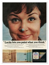 DuPont Lucite Alice Blue Wall Paint Cute Lady Vintage 1972 Full-Page Mag... - $184.68 MXN